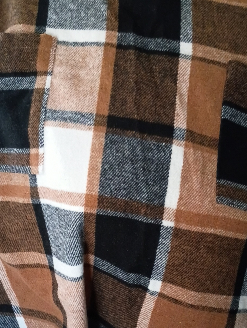 SHEIN Brown Black White Plaid Button-Up Dress